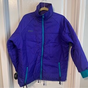Vintage 90s Columbia Reversible Purple Teal Ski Snow Winter Jacket Coat XL
